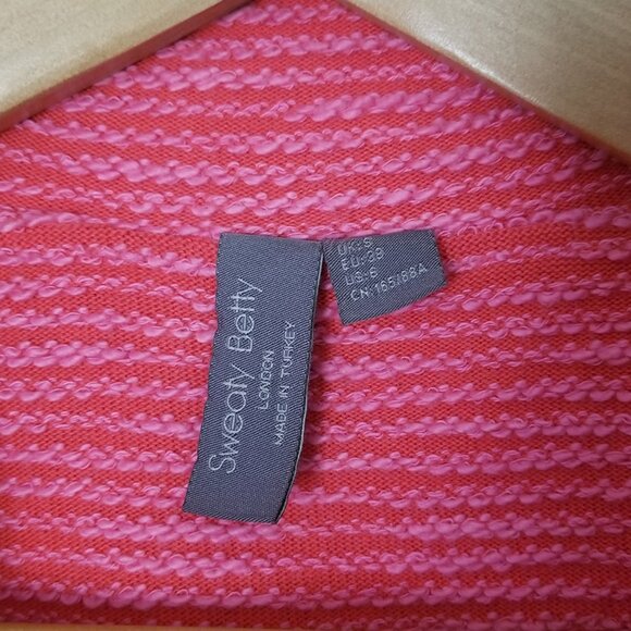 Sweaty Betty Rest Up Textured Half Zip Pullover Sweatshirt Tulip Red Pink S $128 - Picture 9 of 16